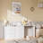 Gouldin Vanity Desk with Lighted Mirror, Extendable Vanity Table with 6 Drawers