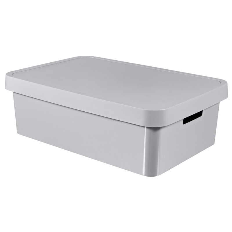Set Of 3 Infinity Boxes With Lids, Light Grey, 30 L