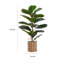 Plante artificielle de 28 pouces, 18 feuilles de soie réglables, pot tissé beige