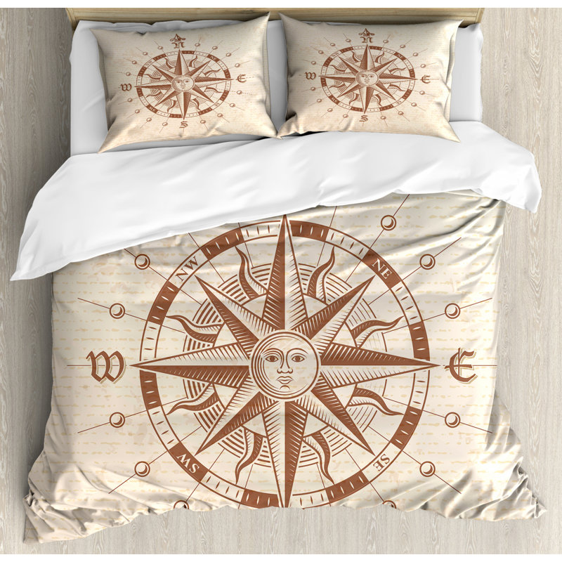 Coastal Polyester Mixed Duvet Cover, King Duvet Cover + 2 Standard Shams