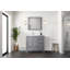 Meuble-lavabo gris foncé 36 po X P 22 po D, gauche décalé et plateau en marbre de culture-117978686