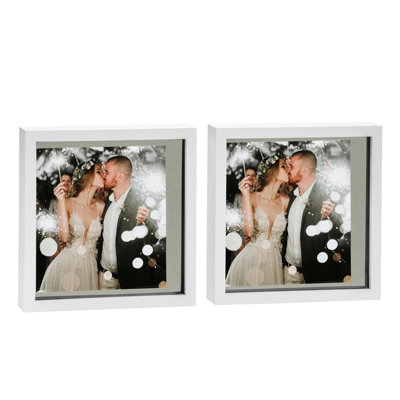 Bevelled Shadow Box Picture Frame with Mat