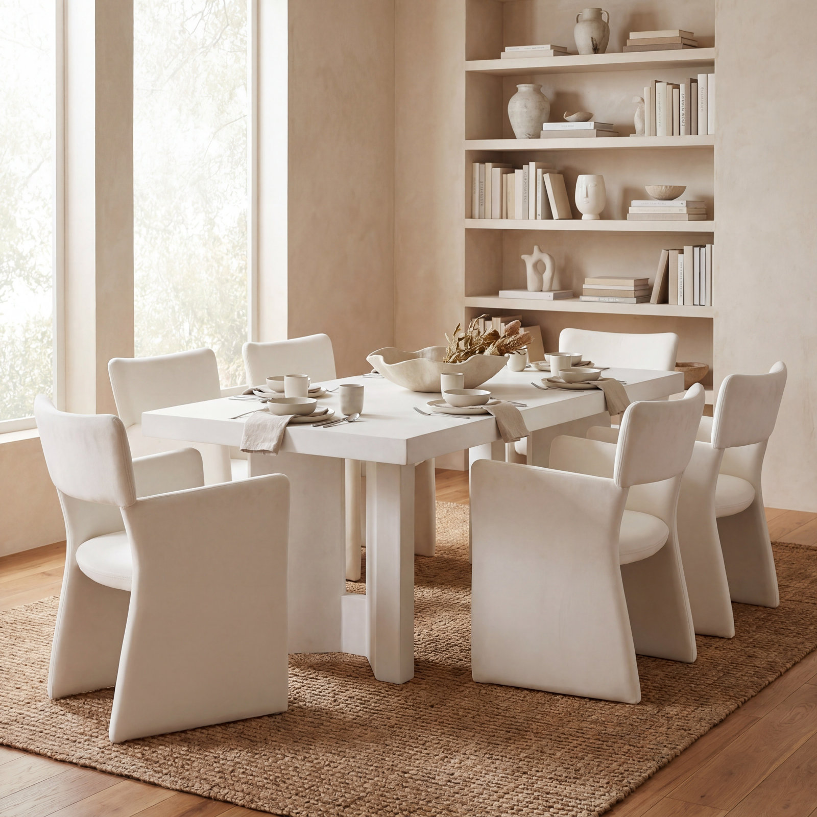 Fauna Velvet Side Chair, Cream