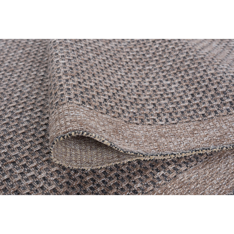 Tapis beige / noir Ahders, Carré 7 pi 7 po