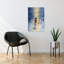 «Rainy City Umbrellas Impressionist Peaceful Romantic City», reproduction d'art mural-129707678