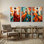 Abstract Woman In Flowing Dress Abstract Art Canvas Set of 3 Canvas Wall Art Prints