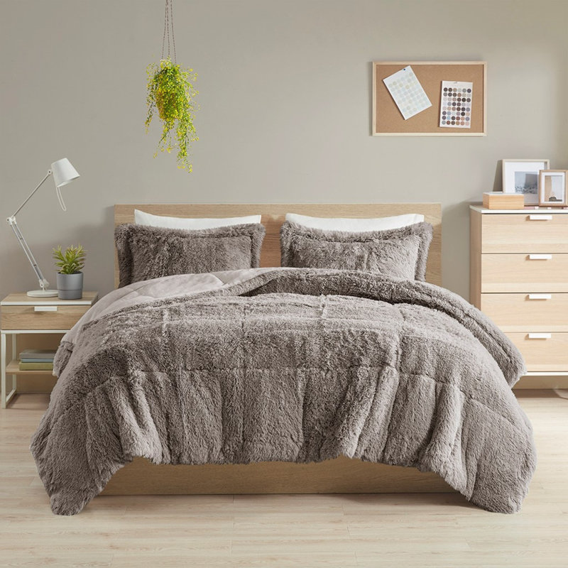 Ensemble de literie en fausse fourrure à poils longs Cozy