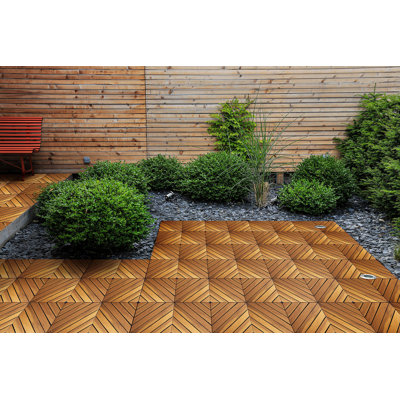 20 PC Acacia Wood Floor Tiles - Snap On Installation  High-Quality Indoor And Outdoor Laying Suitable For Terraces  Decks  And Pool Edges