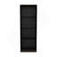 Stained Walnut Flat Bookcase With Open Storage And 4 Shelves