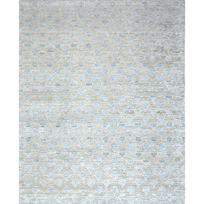 Geometric Area Rug in Blue/Ivory/Gray