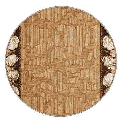 Washable Shell Borders Hawaiian Area Rug