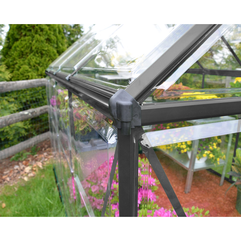 Harmony Greenhouse 6 x 4, Grey, 208cm H x 185cm W x 247cm D