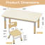 Ensemble de table à hauteur réglable et 6 chaises, bureau Graffiti avec boîte de rangement amovible-1635059407