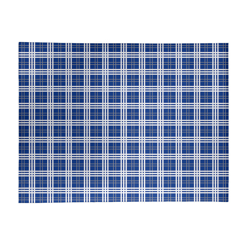 Tapis à carreaux bleu, Rectangle 8 pi x 10 pi
