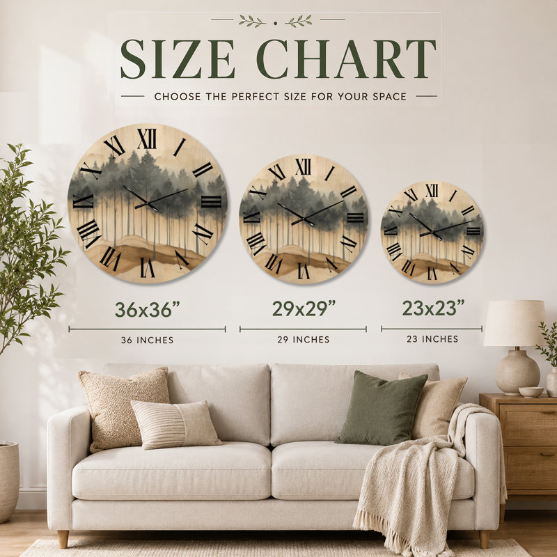 Solid Wood Analogue Wall Clock, Médium