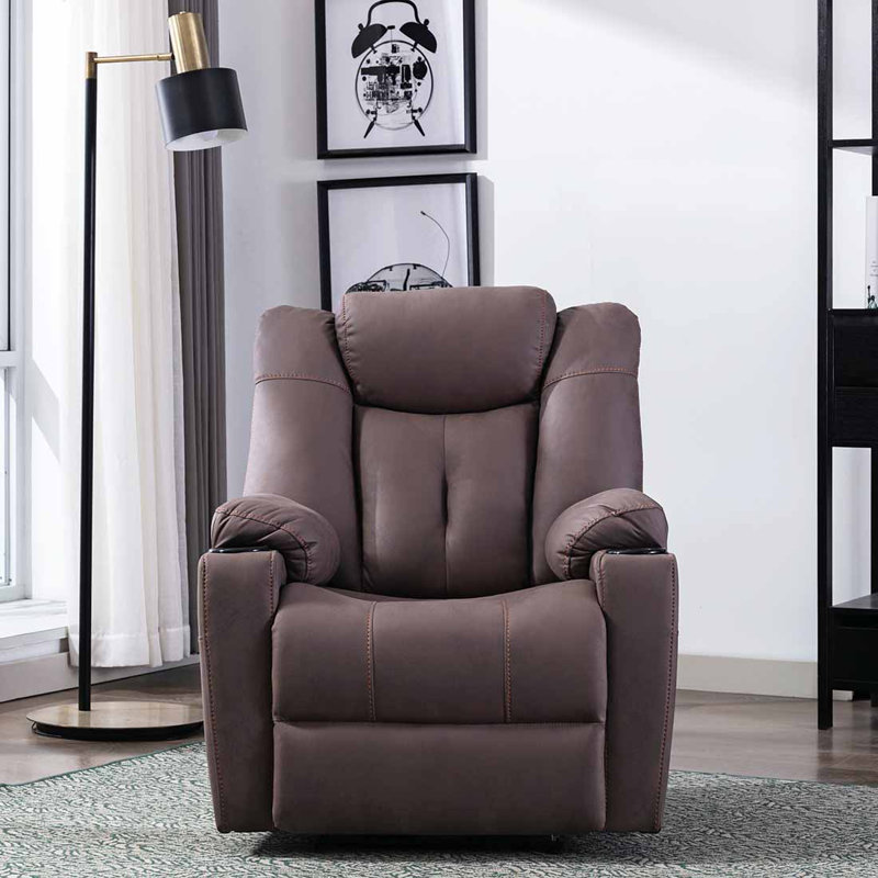 Henreitta Recliner with Ottoman, Brown