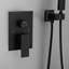 Douche de luxe carrée 10 pouces - Mélangeur de pluie noir pour salle de bain avec buse pour un nettoyage facile du système mural-118088702