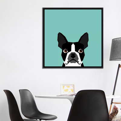 Boston Terrier, impression sur toile tendue