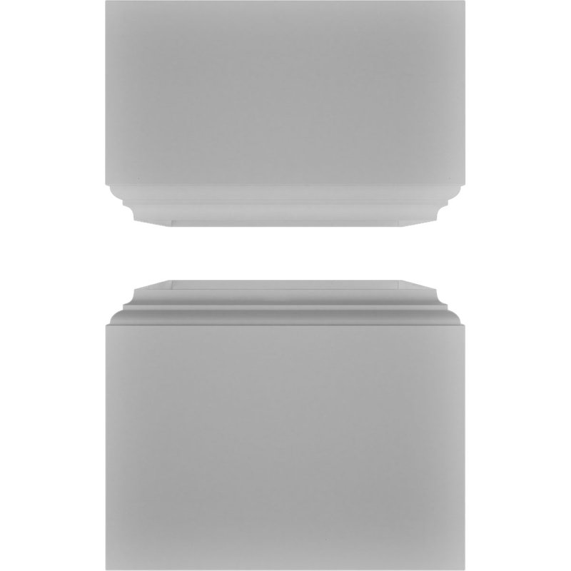 Colonne carrée classique en PVC lisse non effilée Craftsman, base standard et base standard, H 120 po x l 6 po