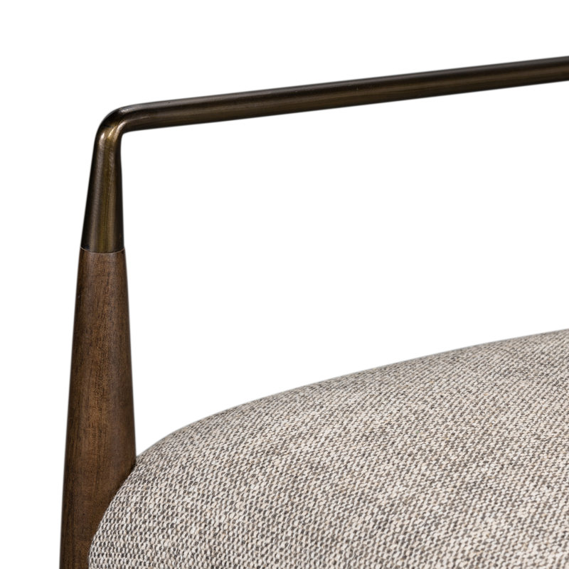 Waldon Stool, Counter Stool (27.68" Seat Height), Altair Sienna/Polyester, Drifted Oak/Brushed Brass