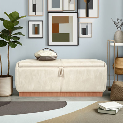 Banquette de rangement rembourrée avec couvercle relevable