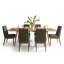 Ensemble de table de salle à manger pour 6 personnes avec table extensible et 6 chaises rembourrées en tissu-599097392
