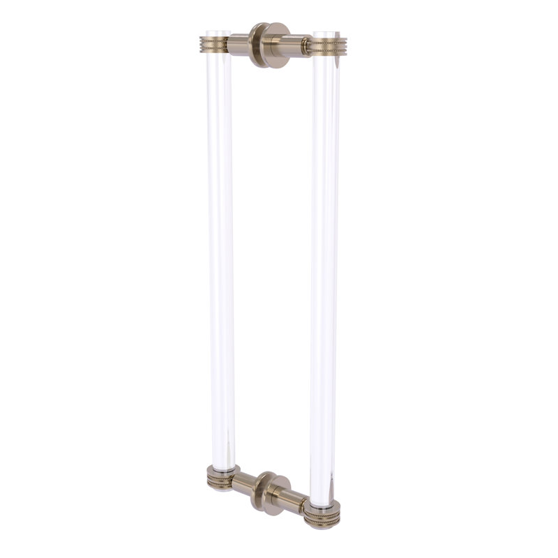 Poignée de porte de douche dos à dos Margolis, Étain antique, H 19 po x l 1,7 po x P 7 po