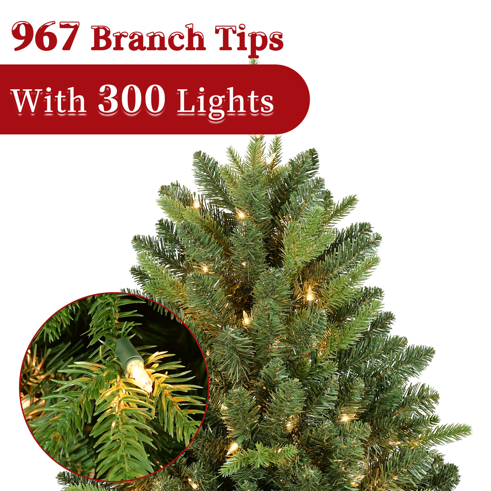 Pre-Lit Spruce Christmas Tree, 5ft H