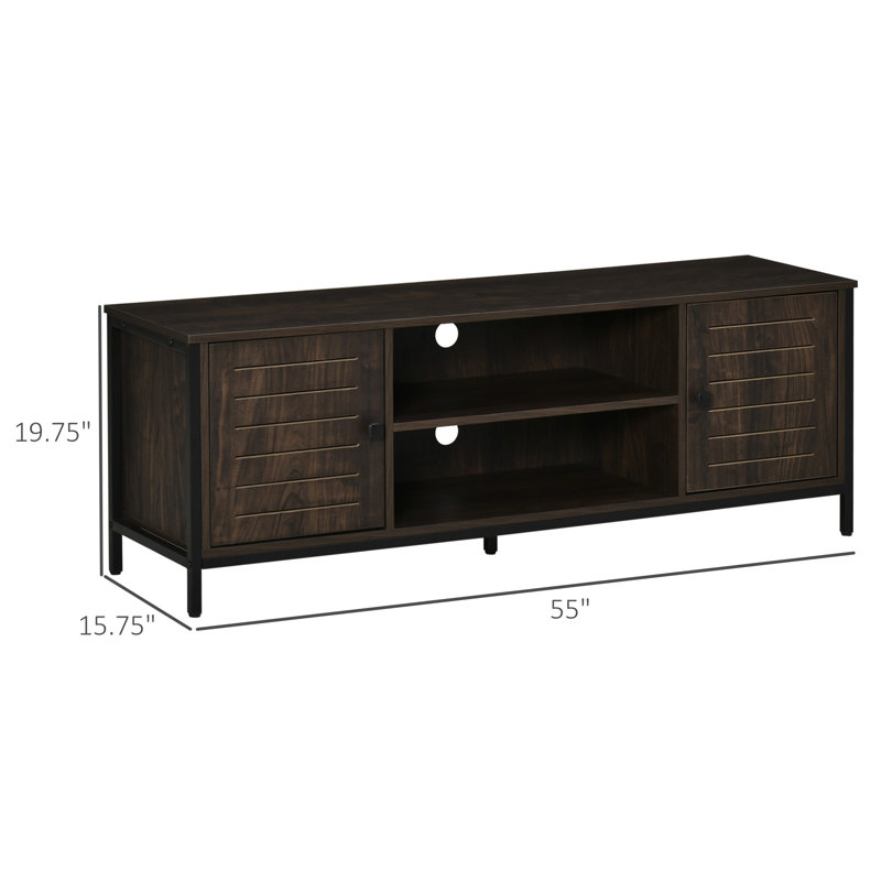 Mateer TV Stand For Tvs Up To 60", Industrial Entertainment Center Cabinet With Storage Shelves For Living Room Or Bedroom