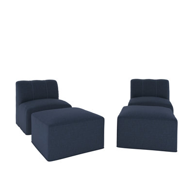  Chaise longue sans accoudoirs Eliana avec coussins Sunbrella® et repose-pieds