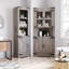 Grande armoire de rangement d'angle, armoire de rangement pour plancher de salle de bain avec portes et tablettes réglables-2057938225