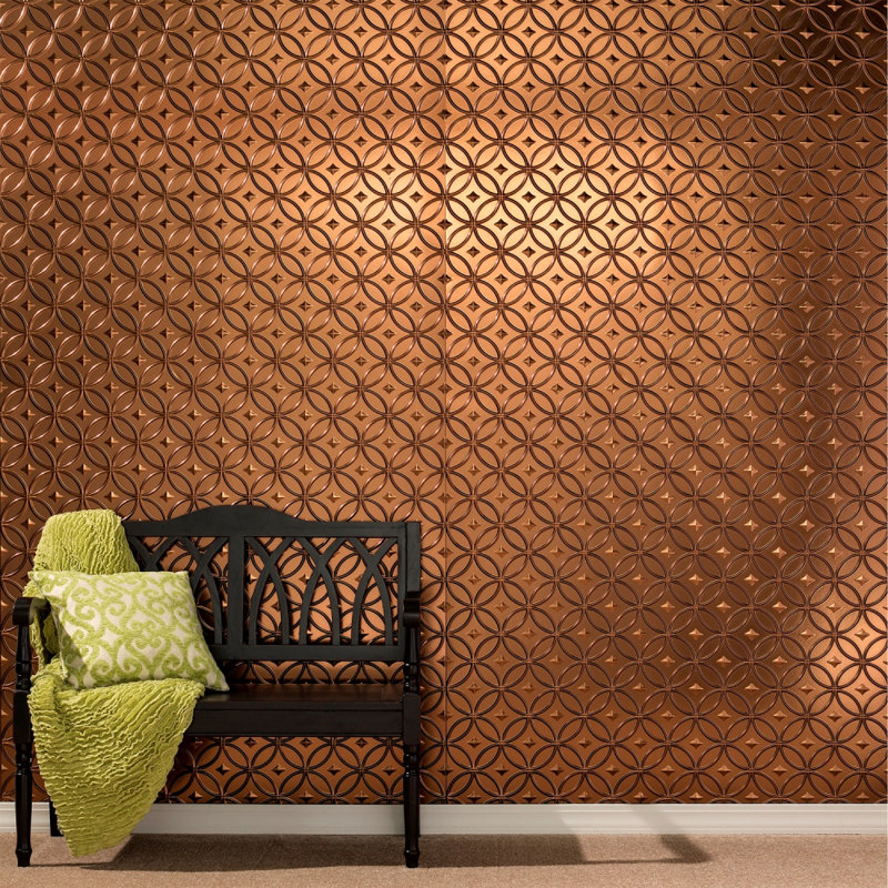 Panneau mural décoratif en vinyle 4 pi x 8 pi Fasade Rings, Bronze huilé