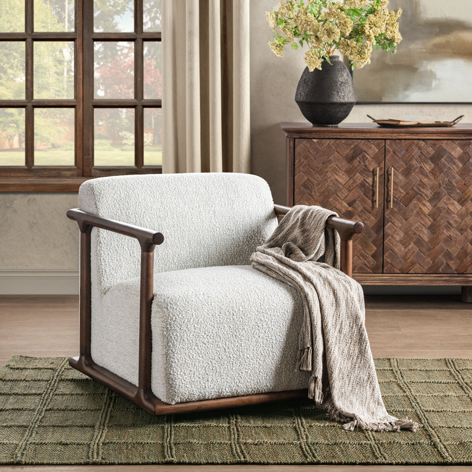 Lucia Swivel Armchair, Ivory
