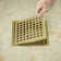 Brushed Gold Shower Drain 6 Inch, Square Floor Drain, Stainless Steel 