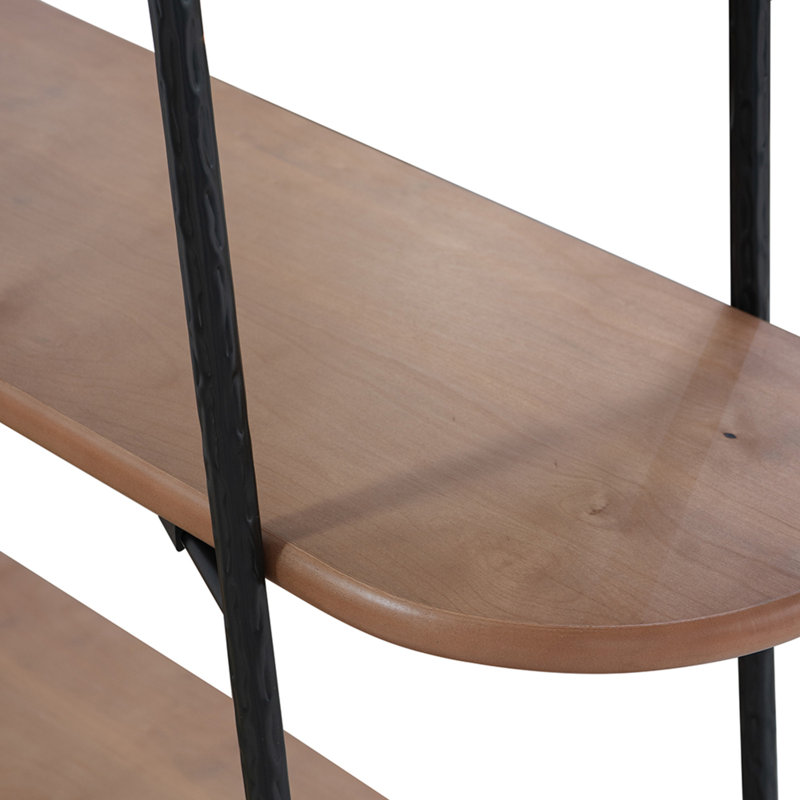 Three-Tiered Shelving Unit with Iron Frame