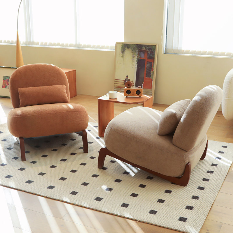 Chaise d'appoint rembourrée avec (ensemble de 2), Light Camel