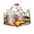Ducks In Flight Glass Semi Flush Mount