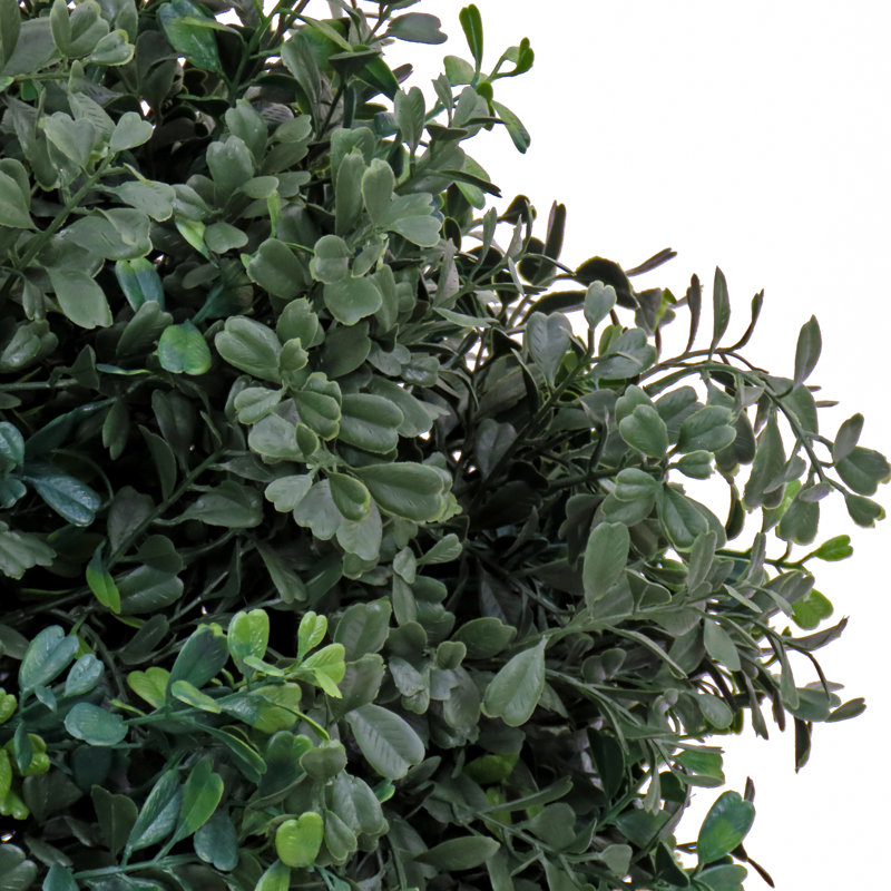 4 ft Artificial Boxwood Spiral Topiary Tree, Realistic Fake Tree Potted Plant, Black Nursery Pot