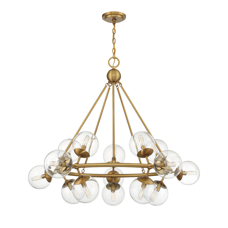  Lustre 15 lumières en laiton chaleureux Orion