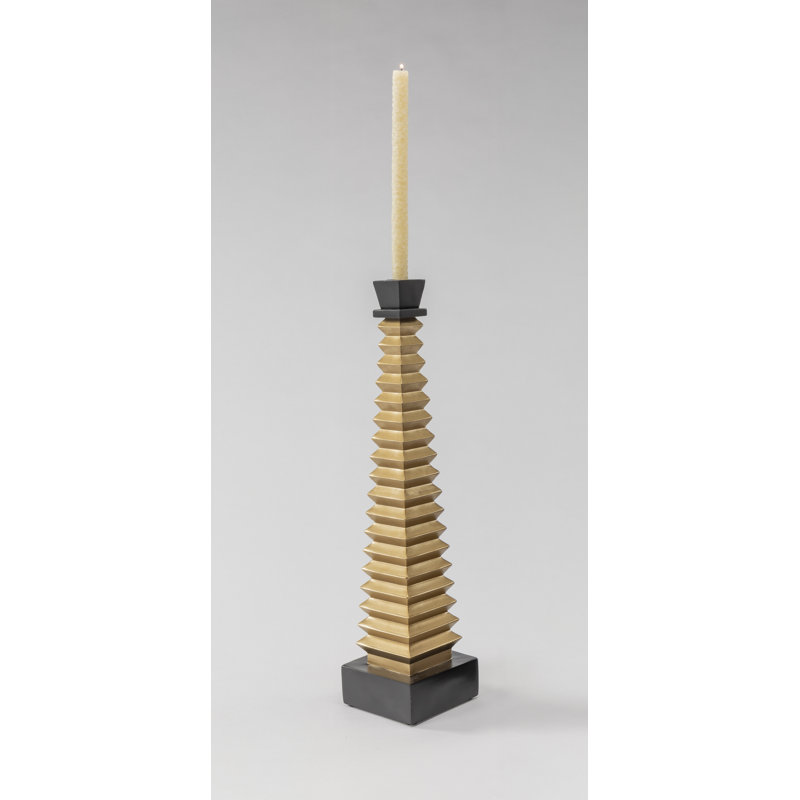 Candlestick, 23" H x 5" W x 5" D, Gold