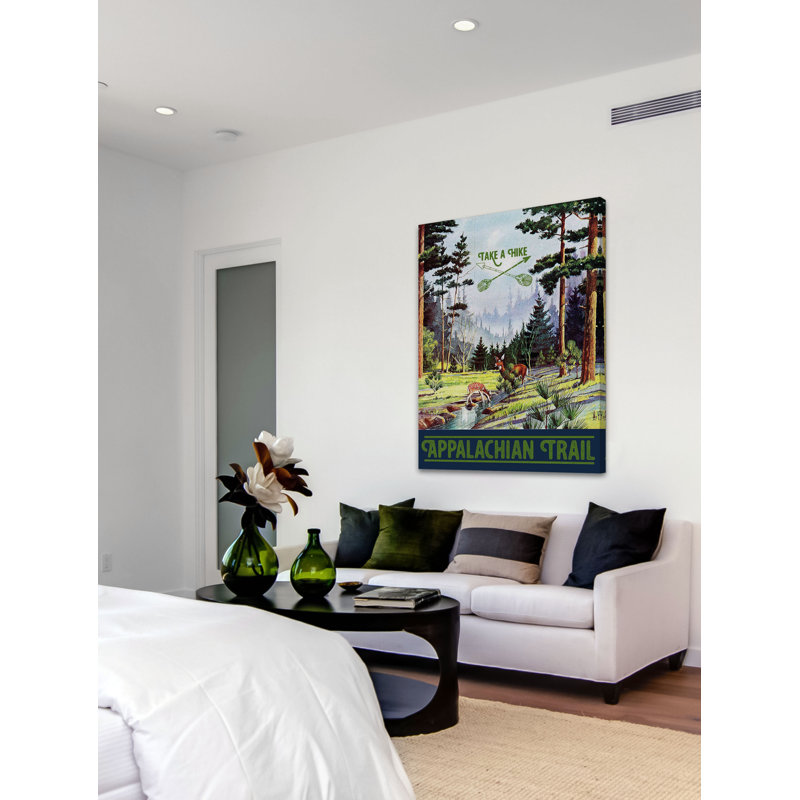 «Appalachian Trail», affiche vintage sur toile tendue, H 52 po x l 40 po x P 1,5 po