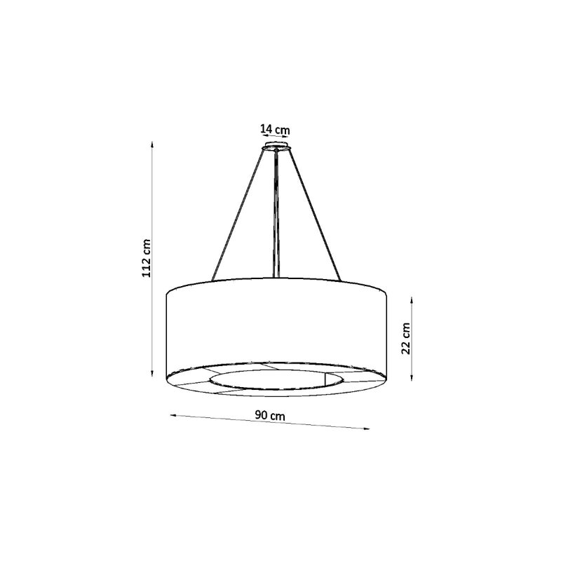 Saturno 8 - Light Shaded Pendant, White