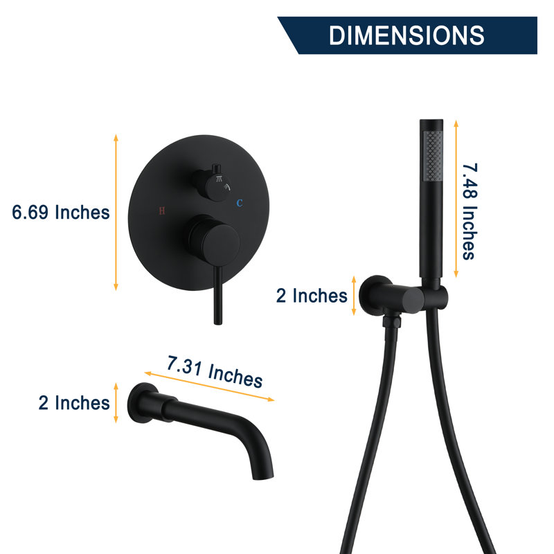 Watqen Bath Wall Tub Spout with Diverter