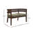 Elio Mid-Century Modern PE Rattan Back Upholstered Loveseat-412262853