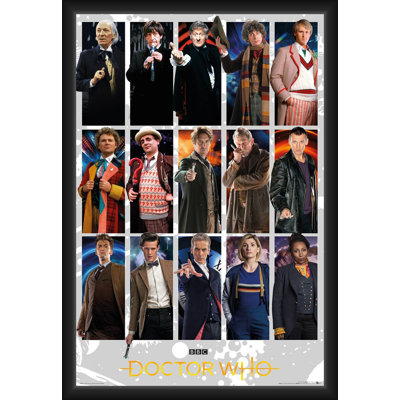  Officially Licensed Doctor Who - Doctor's Grid - Framed Art Poster - 24 x 36 Inch - Sturdy Engineered Wood Frame with Plexi Glass - Ready to Hang
