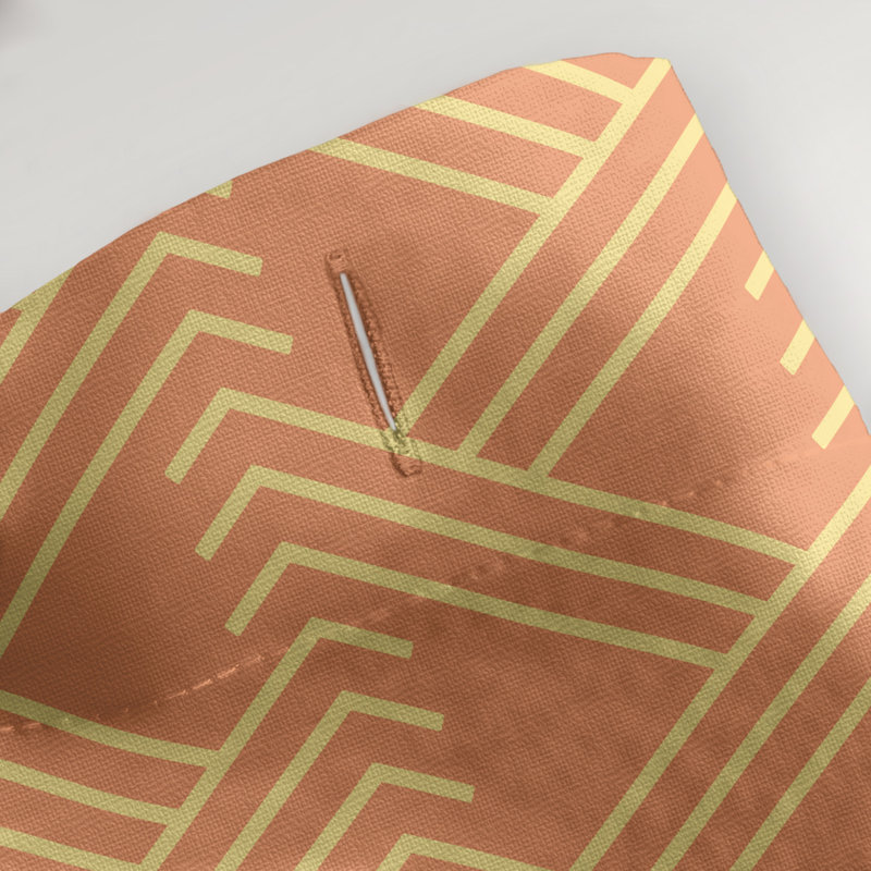 Rideau de douche simple Classic Zig Zag, Orange / Jaune