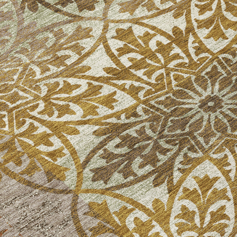 Machine Washable Indoor/Outdoor Chantille ACN2916 Spiral Rug, Walnut, 3' x 5'
