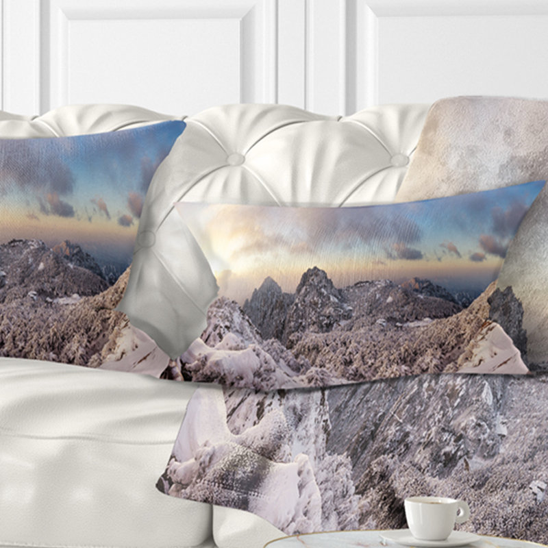 Paysage réversible  , Carré 18 po, Throw Pillow