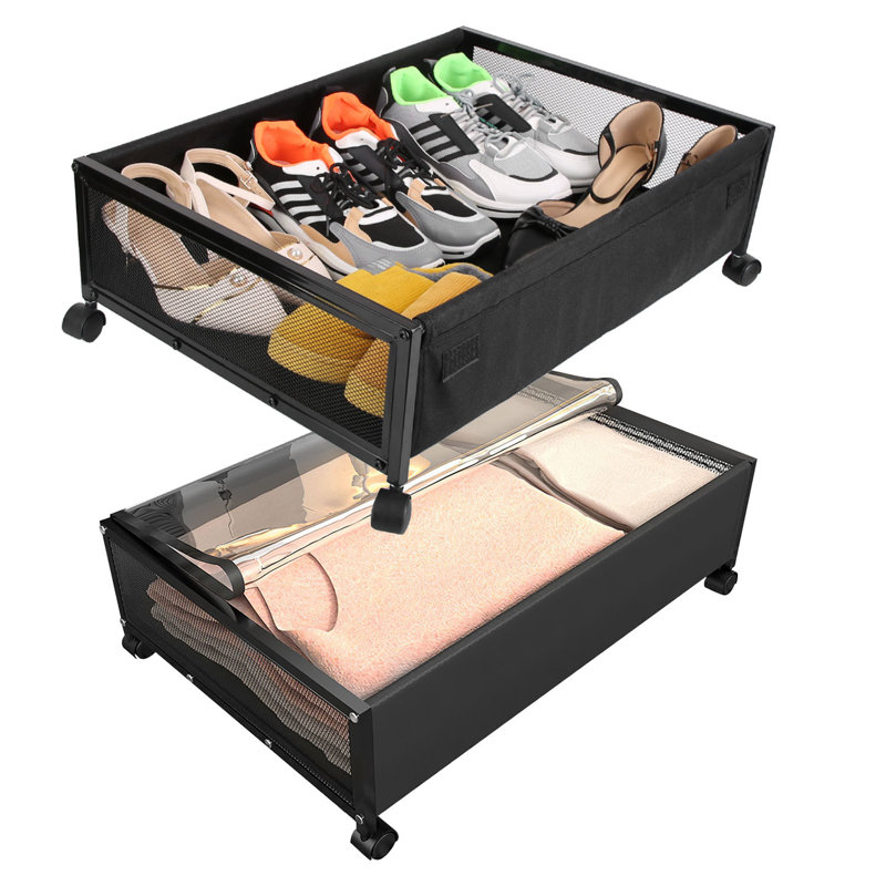 Nadelyn Underbed Storage Container with Wheels Dust Cover