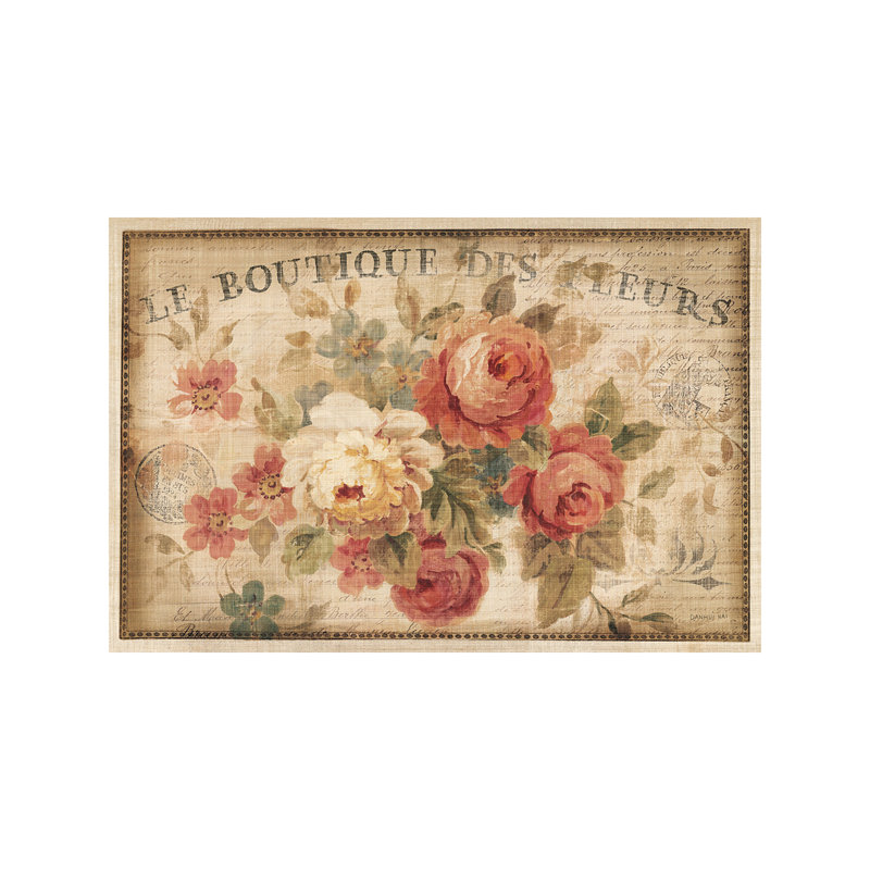 Parisian Flowers III - Print on Canvas, Wrapped Canvas, 152.5 cm H x 101.5 cm W x 3.175 cm D